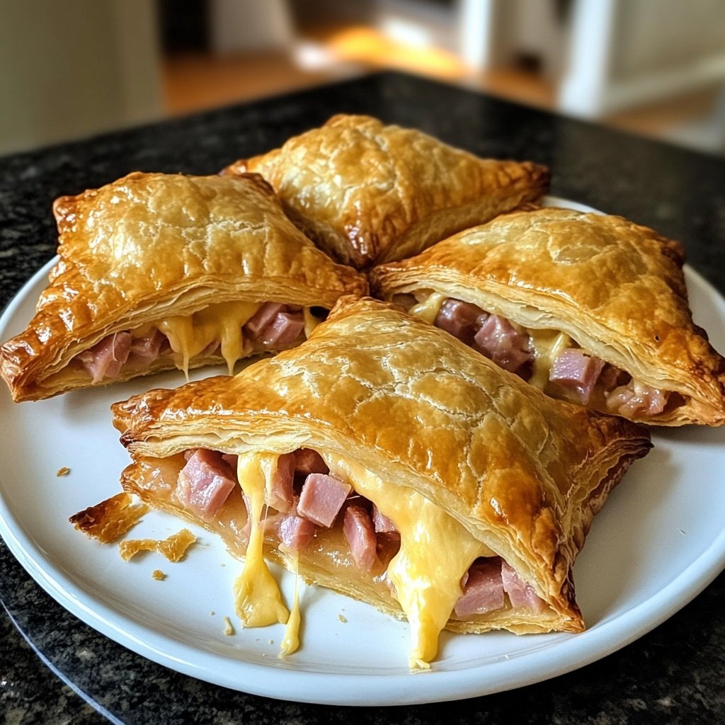 Ham and Cheese Puff Pastry Pockets