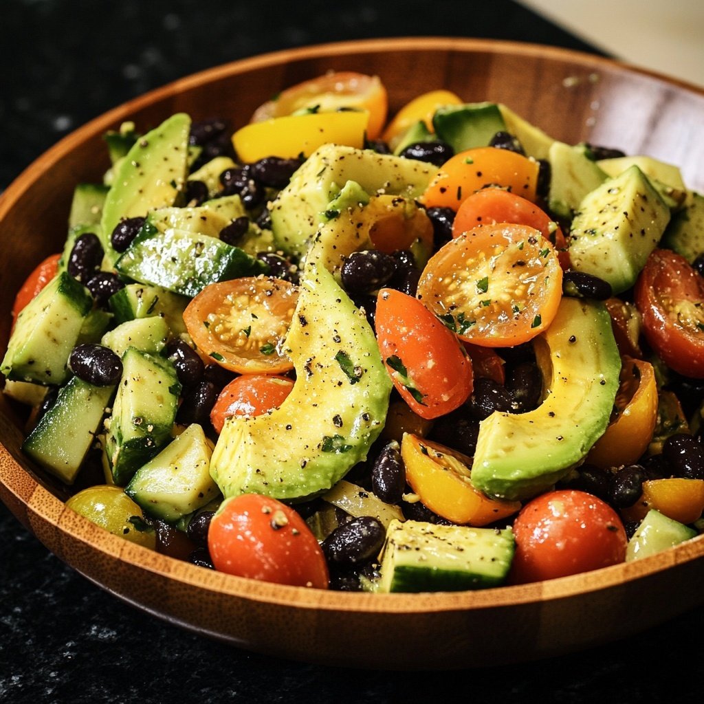 Healthy Lunch Avocado Bean Salad