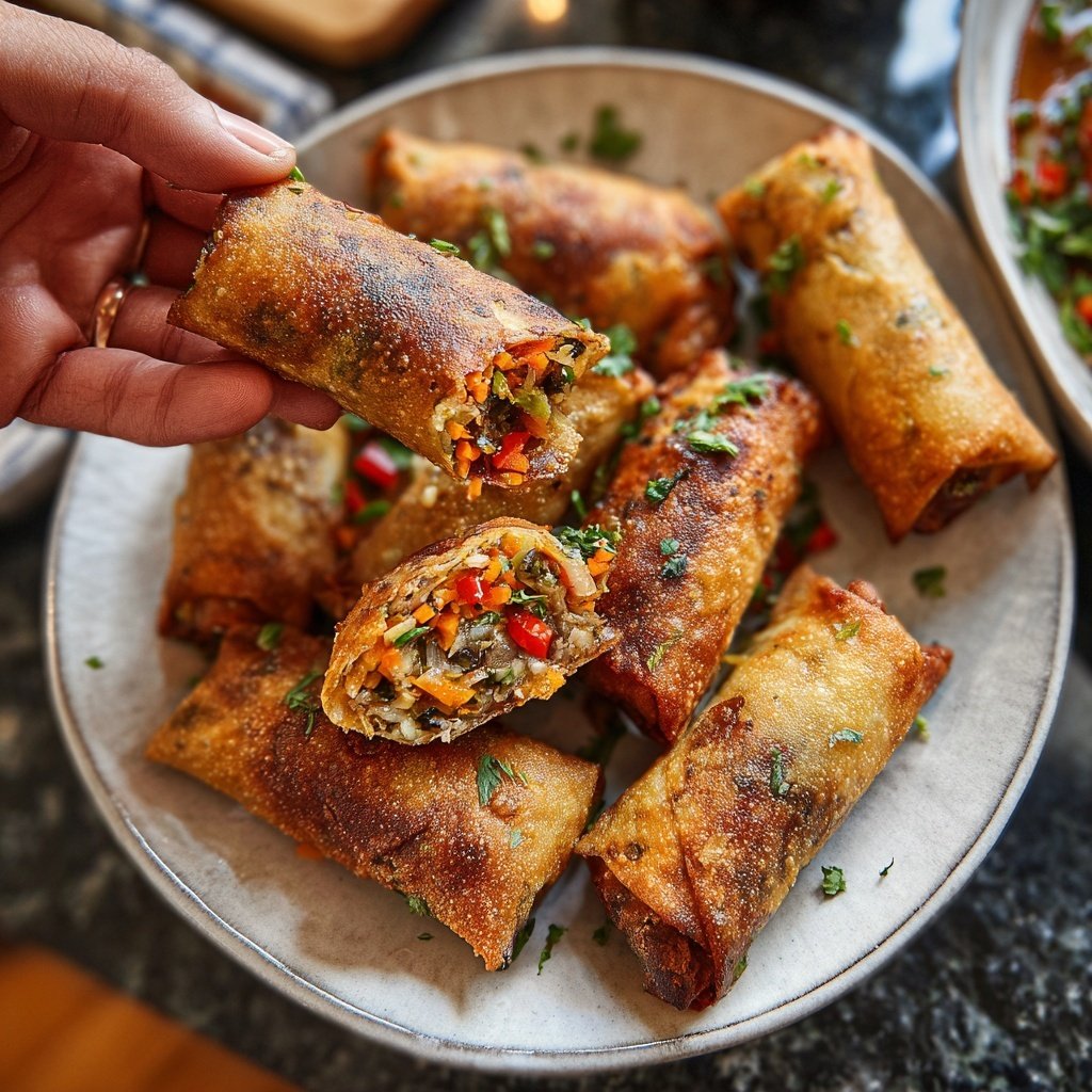 Super Bowl Appetizer Veggie Spring Rolls