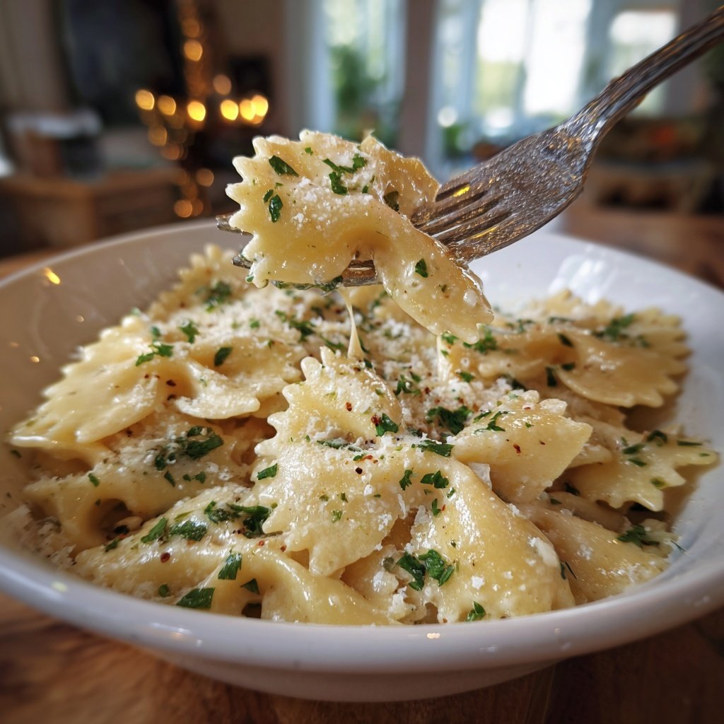Bow Tie Pasta With Alfredo Sauce