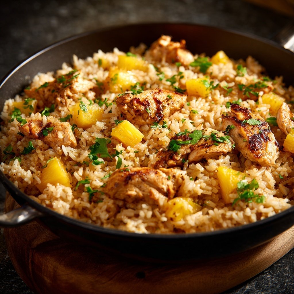 One Pan Pineapple Chicken And Rice