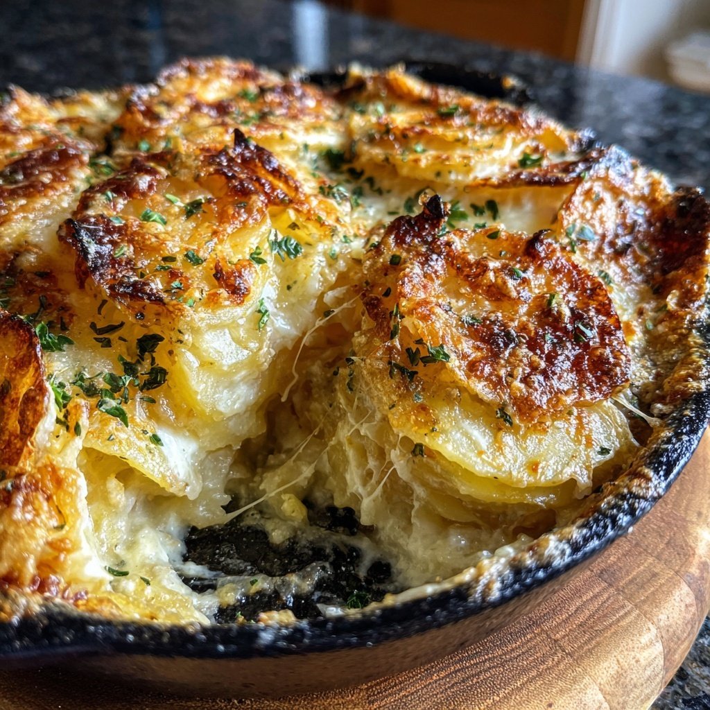 Potato Gratin with Cream and Cheese