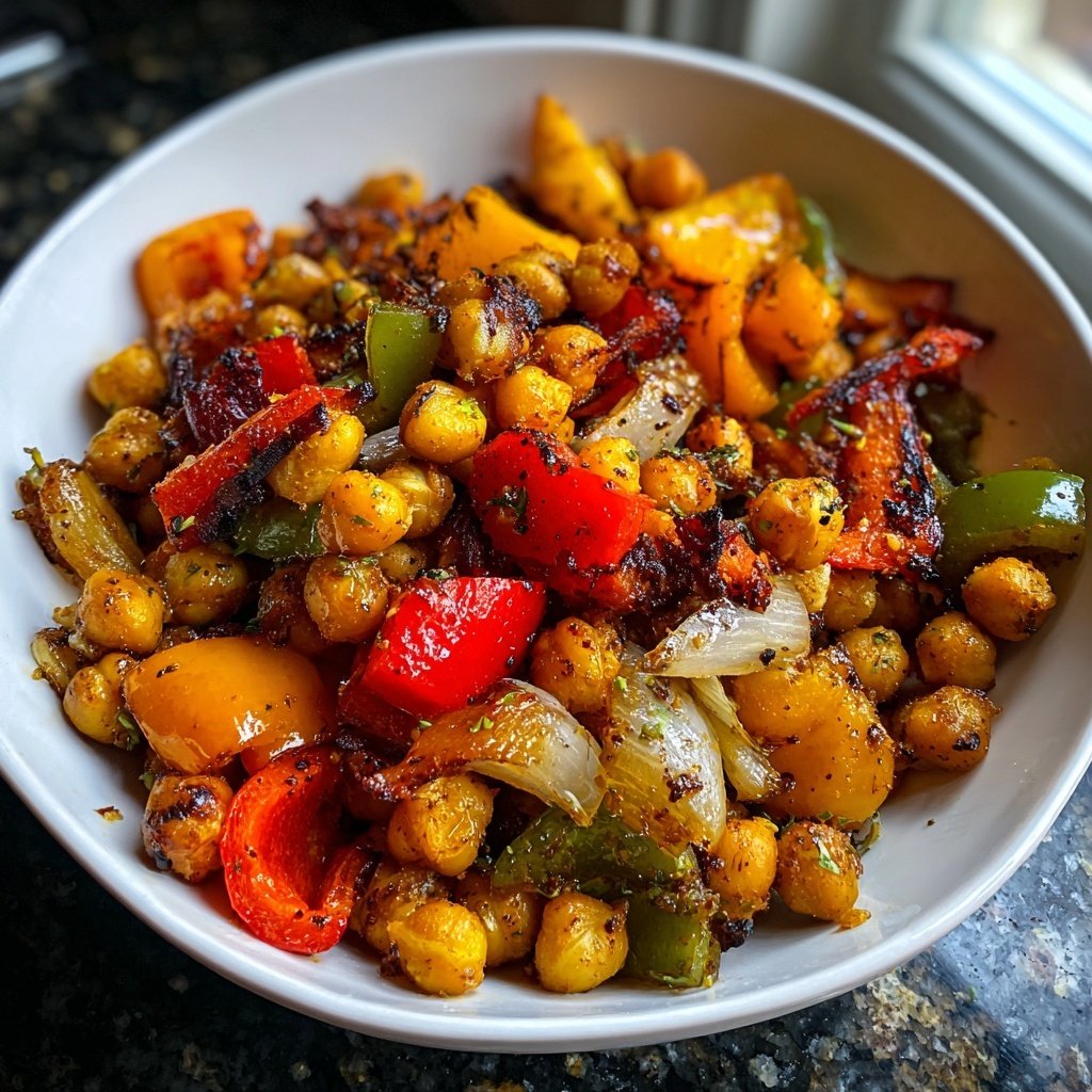 Mediterranean Roasted Chickpeas And Vegetables