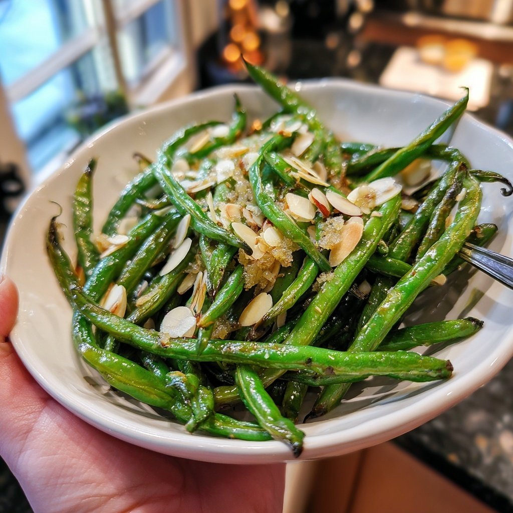 Roasted Green Beans Almondine