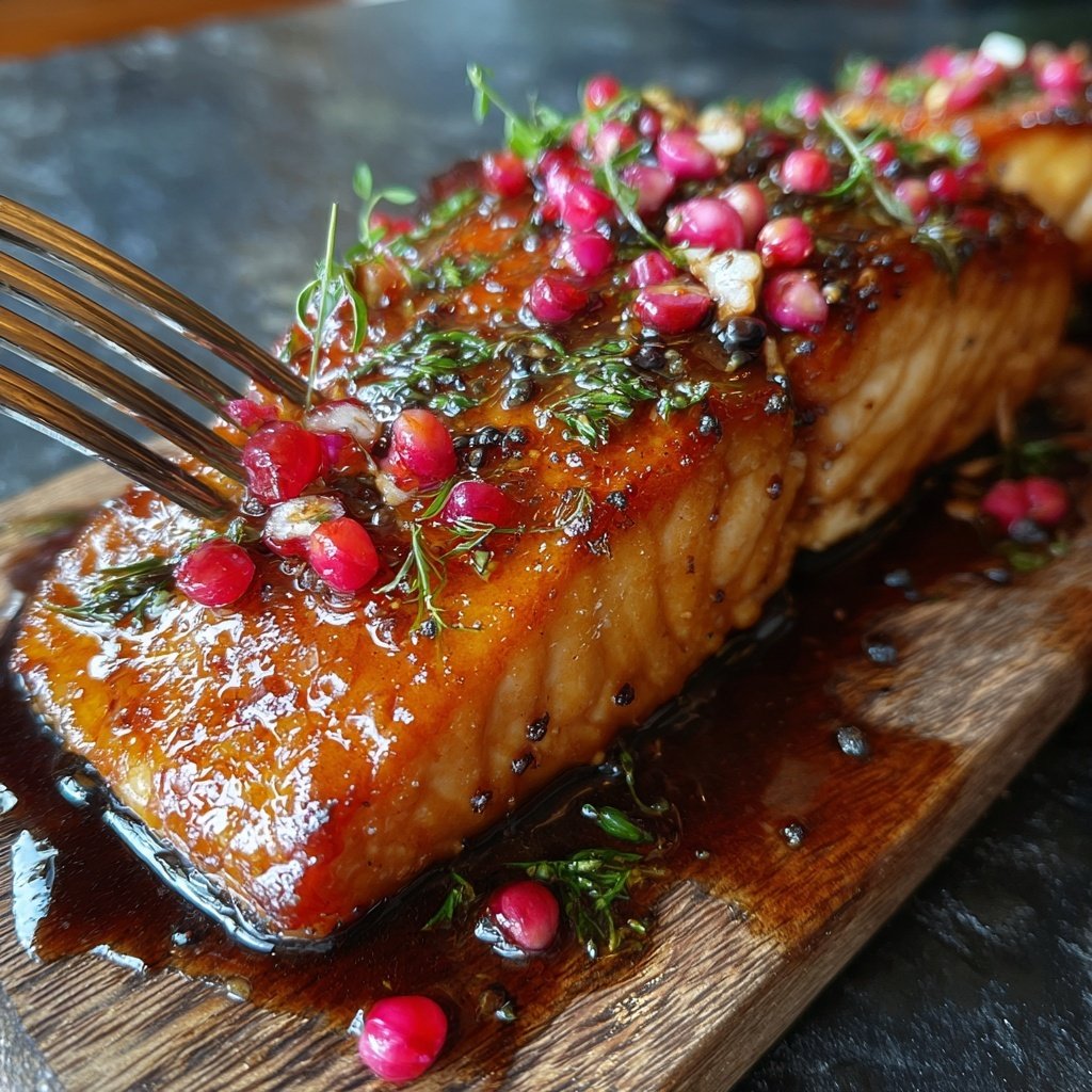 Honey Glazed Salmon with Pink Peppercorns