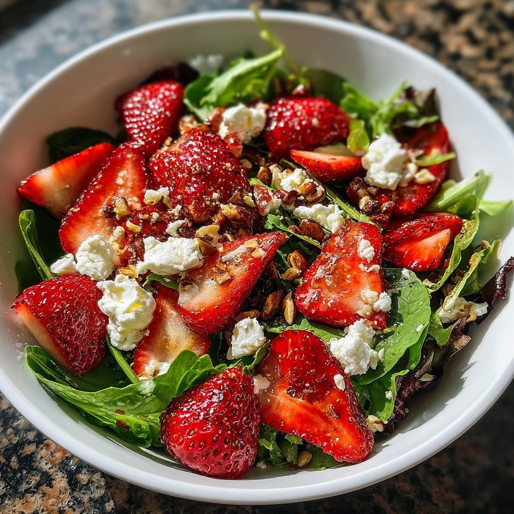 Salad with Strawberries and Goat Cheese