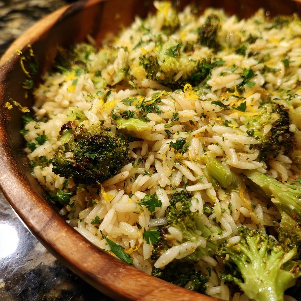 Roasted Broccoli Lemon Orzo