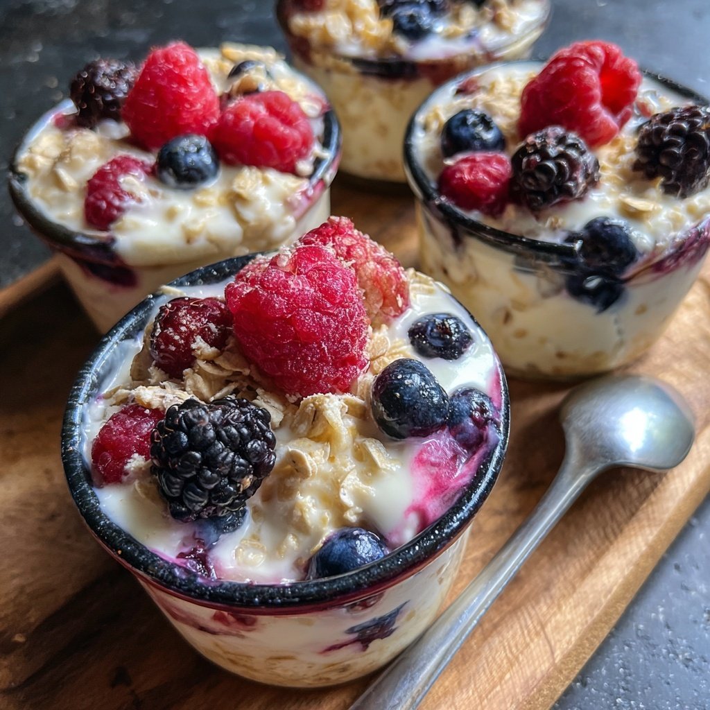 Berry Yogurt Oat Pots