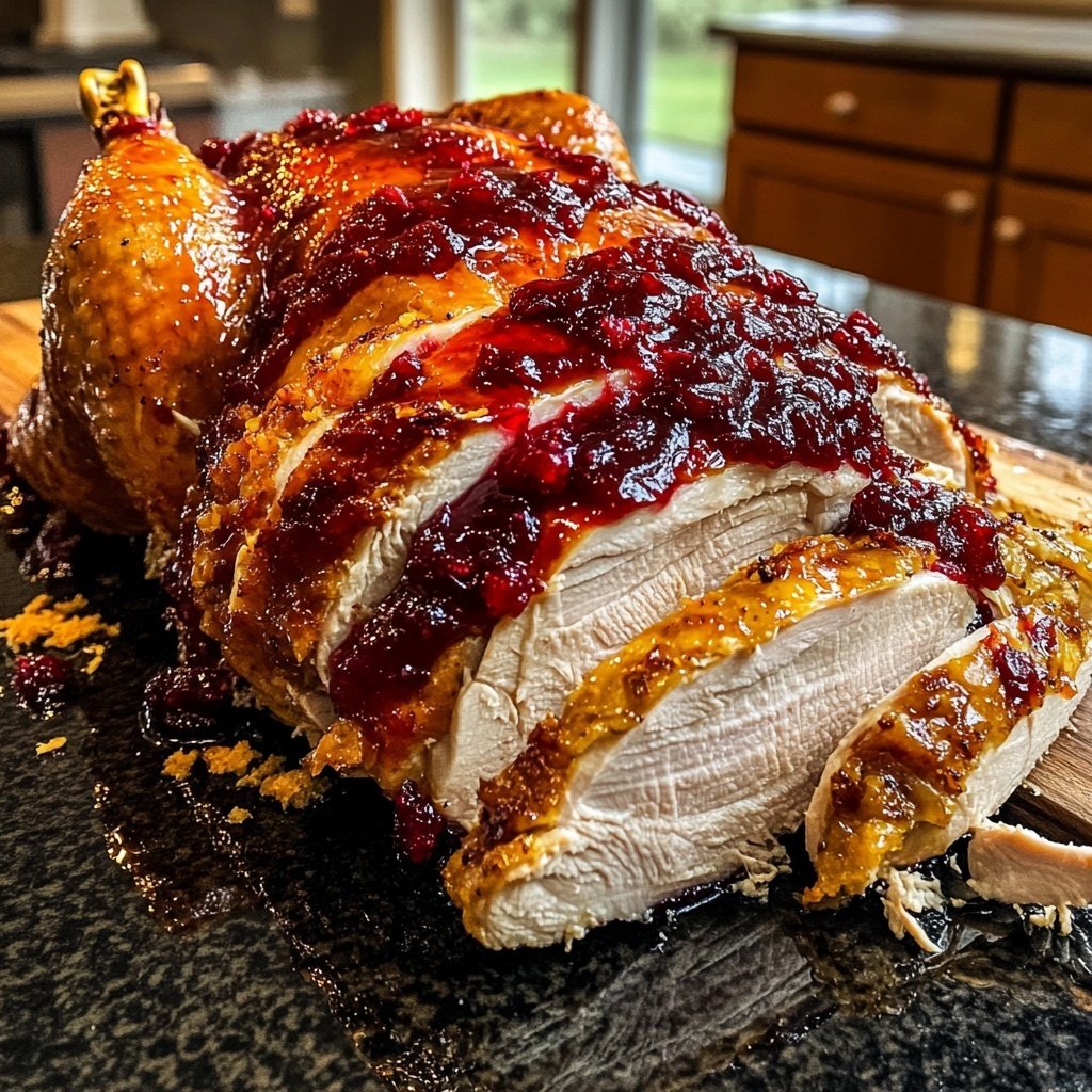 Roasted Turkey with Cranberry Glaze